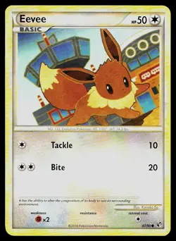Pokemon Card HGSS Undaunted Eevee 47/90 Common - Image 1