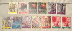 Bandai One Piece Card Game 11x Foil Alt Art Character Cards and 2x SR Lot - Image 1