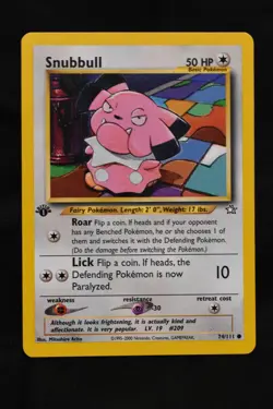 Snubbull 1st Edition 74/111 NM Neo Genesis Regular Common Pokemon TCG Card - Image 1