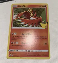 Pokemon Card Ho-Oh 001/025 Holo Rare Celebrations 25th anniversary TCG Near Mint - Image 1