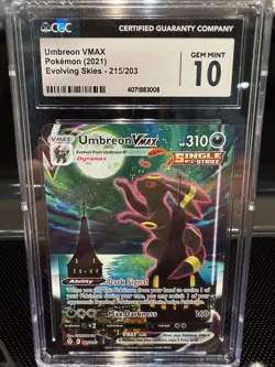 Umbreon VMAX CGC 10 Alternate Art Evolving Skies #215/203 Moonbreon Pokemon Card - Image 1