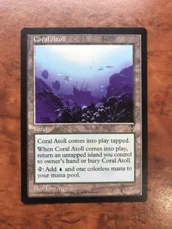 Coral Atoll MTG Magic the Gathering Card NM Near Mint Visions - Image 1