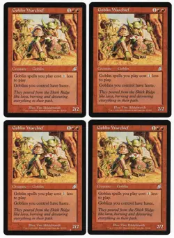 Goblin Warchief x4 4x 2003 Scourge #97 PLAYSET Red Uncommon Creature MTG NM AZ1 - Image 1