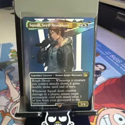 MTG Final Fantasy *FOIL* CHARACTER BORDERLESS R Squall, SeeD Mercenary #0402 - Image 1