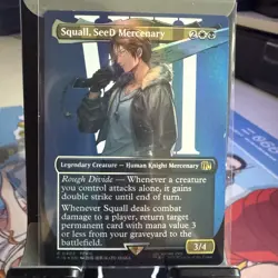 MTG Final Fantasy *FOIL* CHARACTER BORDERLESS R Squall, SeeD Mercenary #0402 - Image 2