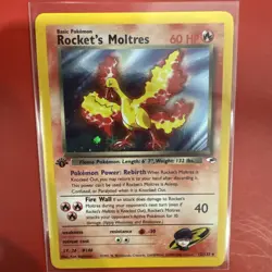 Rocket’s Moltres - 1st Edition Holo - Gym Heroes Vintage Pokemon Card - Image 1