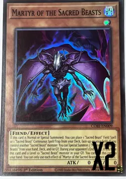 2x Martyr of the Sacred Beasts CORI-EN009 Chaos Origins 1st Edition NM Yugioh - Image 1