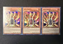 Yugioh! 3x Lava Golem - RA01-EN001 - Super Rare 1st Edition - NM Playset - Image 1