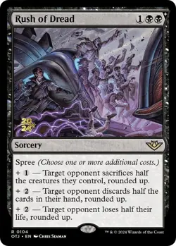 NM Prerelease Foil Rush of Dread, MTG, Outlaws of Thunder Junction, Magic, 104 - Image 1