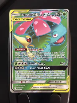 Pokemon TCG Venusaur & Snivy GX TAG TEAM Full Art Ultra Rare Holo 210/236 - Image 1