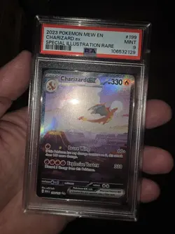 2023 POKEMON MEW EN-151 SPECIAL ILLUSTRATION RARE #199 CHARIZARD EX PSA 9 - Image 1