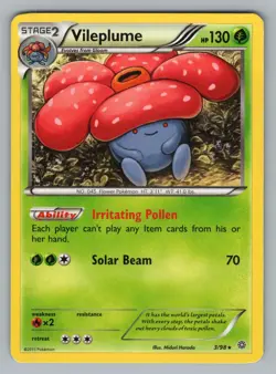 VILEPLUME 3/98 R ANCIENT ORIGINS POKEMON LP AOR 2015. - - Image 1