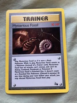 Vintage 1999 Pokemon Fossil Set Mysterious Fossil 62/62 Trainer Card Non-Holo LP - Image 1