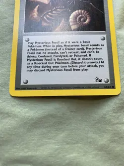 Vintage 1999 Pokemon Fossil Set Mysterious Fossil 62/62 Trainer Card Non-Holo LP - Image 2