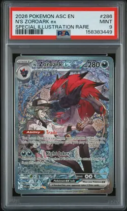 2026 POKEMON ASC EN-ASCENDED HEROES #286 N'S ZOROARK EX PSA 9 - Image 1