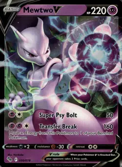 Mewtwo V 030/078 Holo V Rare Pokemon GO Pokemon Near Mint - Image 1