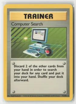 Computer Search 71/102 Rare Base Set Unlimited Pokemon Lightly Played - Image 1