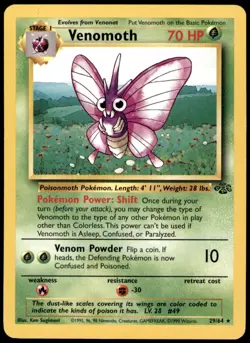 Venomoth 29/64 Rare Jungle Pokemon Unlimited Lightly Played - Image 1