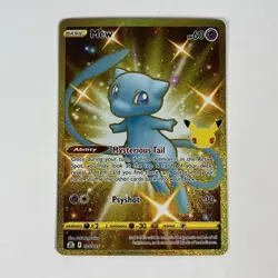 Mew 25/25 Pokemon TCG SWSH Celebrations 25th Anniversary Gold Holo Rare - Image 1