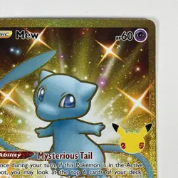 Mew 25/25 Pokemon TCG SWSH Celebrations 25th Anniversary Gold Holo Rare - Image 3
