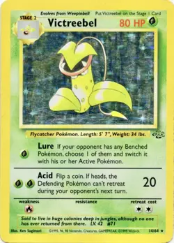 Pokemon TCG Victreebel Jungle 14/64 Holo Rare Unlimited LP Light Play Card - Image 1