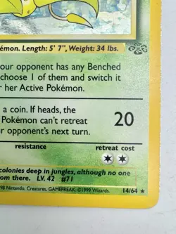 Pokemon TCG Victreebel Jungle 14/64 Holo Rare Unlimited LP Light Play Card - Image 5