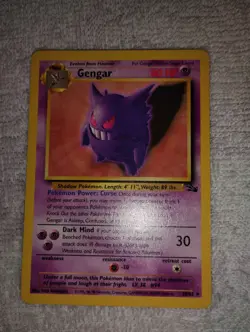 Pokemon TCG Gengar Fossil 1999 WOTC Rare Non-Holo Card 20/62 Vintage NM! - Image 1