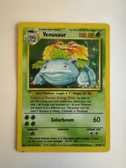 Venusaur 15/102 Holofoil, Lightly Played, Base set, Pokemon - Image 1
