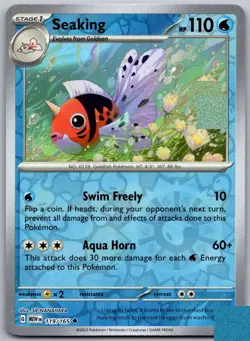 Seaking 119/165 Uncommon 151 Pokemon Reverse Holo Near Mint - Image 1
