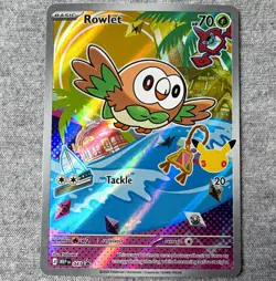 Pokemon First Partner Illustration Collection Rowlet Black Star Full Art #045 - Image 1