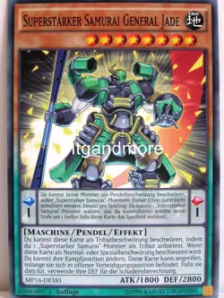 Yu-Gi-Oh - 1x Superstarker Samurai General Jade - MP16 - Mega-Tins - Common - Image 1