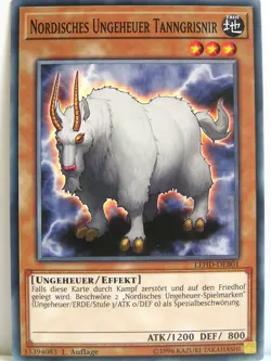 Yugioh - 1x #001 Nordisches Ungeheuer Tanngrisnir - LEHD-B - Legendary Hero Deck - Image 1
