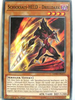 Yugioh - 1x #011 Schicksals-HELD - Drilldark - LEHD-A - Legendary Hero Decks - Image 1
