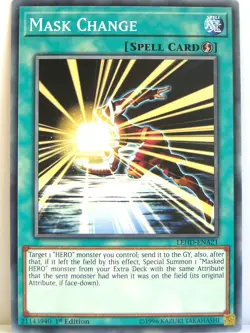 Yugioh - 1x #021 Mask Change - LEHD-A - Legendary Hero Decks - Image 1