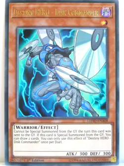 Yugioh - 1x #008 Destiny HERO - Disk Commander - LEHD-A - Legendary Hero Ultra - Image 1