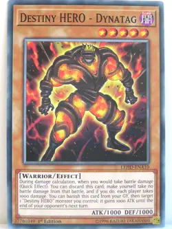 Yugioh - 1x #010 Destiny HERO - Dynatag - LEHD-A - Legendary Hero Decks - Image 1