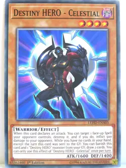 Yugioh - 1x #005 Destiny HERO - Celestial - LEHD-A - Legendary Hero Decks - Image 1