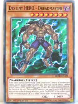 Yugioh - 1x #003 Destiny HERO - Dreadmaster - LEHD-A - Legendary Hero Decks - Image 1