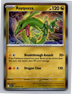 Rayquaza 153/217 Rare Ascended Heroes Pokemon Holo Lightly Played - Image 1