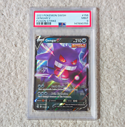 Pokemon 2021 Gengar V 156/264 Swsh08 Fusion Strike Full Art Holo PSA 9 - Image 1