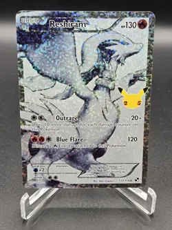 Reshiram #113/114, Pokemon Celebrations 25th Anniversary Holo Rare, MP Condition - Image 1