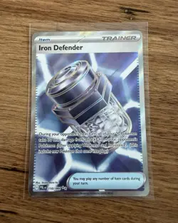 Iron Defender 110/084 SV08 Pitch Black Holo Trainer Item Pokemon TCG EN UC 2026 - Image 1