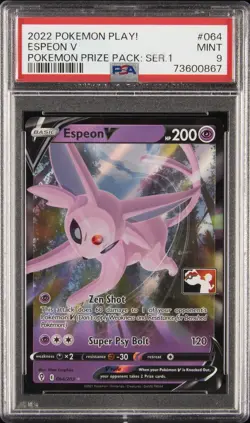 2022-2023 POKEMON PLAY! POKEMON PRIZE PACK #064 ESPEON V PSA 9 - Image 1