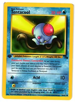 Pokemon TCG Fossil Tentacool 56/62 1st Edition Common LP - Image 1
