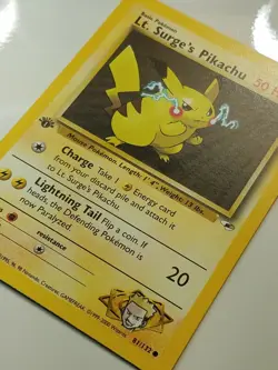 1ST EDITION Lt. Surge's Pikachu 81/132 NM / M - Gym Heroes Pokemon Card - Image 3