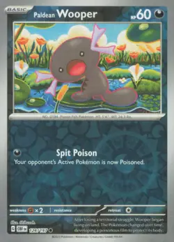 PALDEAN WOOPER 126/197 COMMON OBSIDIAN FLAMES POKEMON REVERSE HOLO NEAR MINT - Image 1