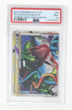2010 Pokemon HGSS Undaunted Rayquaza & Deoxys LEGEND Top Half 89/90 PSA 7.5 NM+ - Image 1