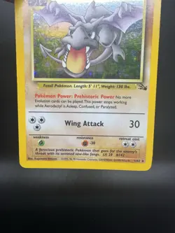 Pokemon TCG Aerodactyl 1/62 Fossil Holo Unlimited Rare Vintage - HP/Damaged - Image 4
