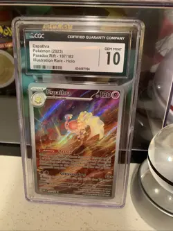Pokemon TCG Espathra Illustration Rare Card 197/182 Paradox Rift Cgc Gem Mint 10 - Image 1