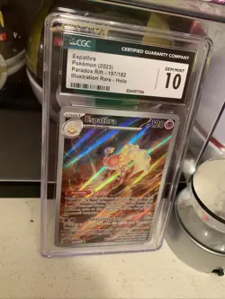 Pokemon TCG Espathra Illustration Rare Card 197/182 Paradox Rift Cgc Gem Mint 10 - Image 2